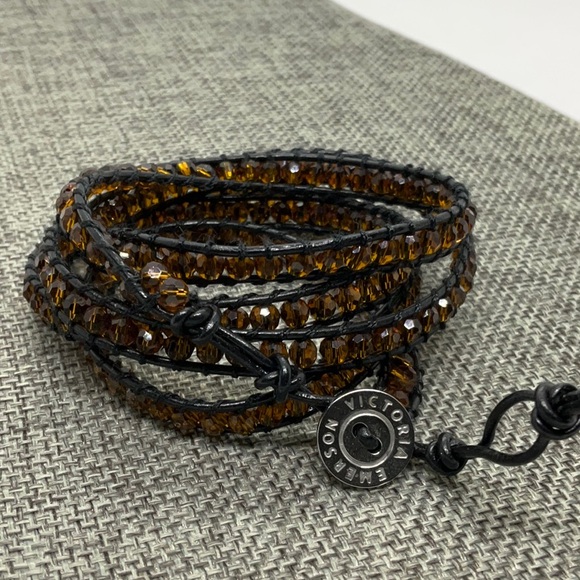 Victoria Emerson Orange Beaded Wrap Bracelet - Picture 4 of 5